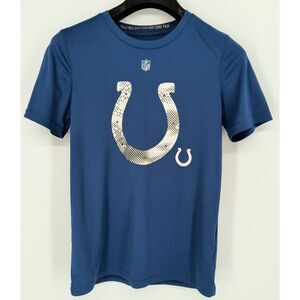 Indianapolis Colts Short Sleeve Shirt Boys Size XL 18 Blue with Logo Dri-Tek NFL